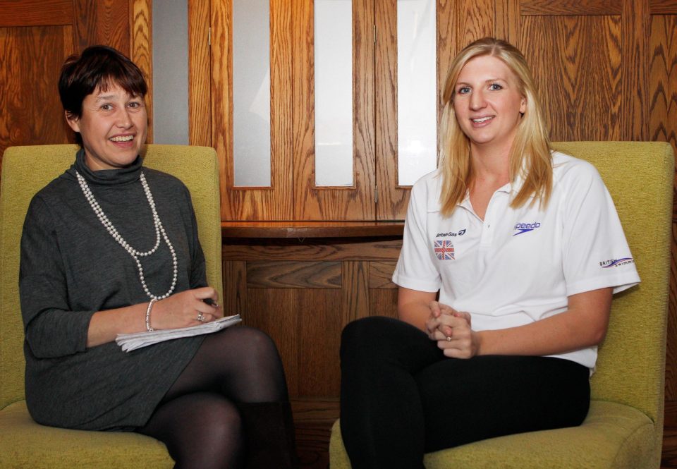 Here is Vikki interviewing GB swimming star Rebecca Adlington prior to competing at the London 2012 Games