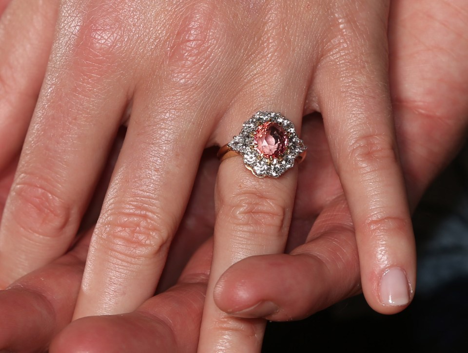  Princess Beatrice shows off her pink diamond engagement ring from Jack Brooksbank