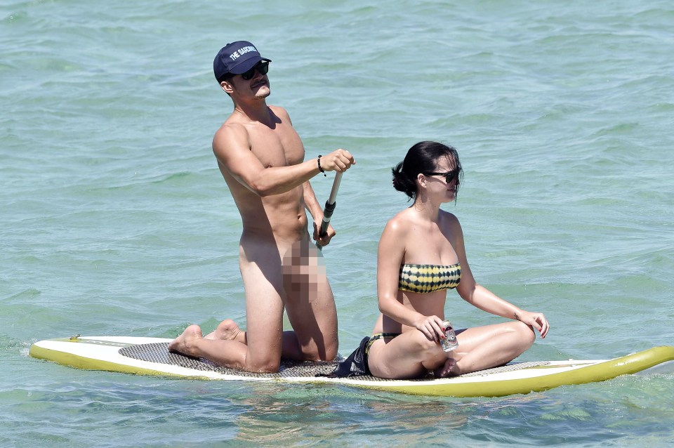  Orlando famously paddleboarded naked during a holiday with Katy in 2016