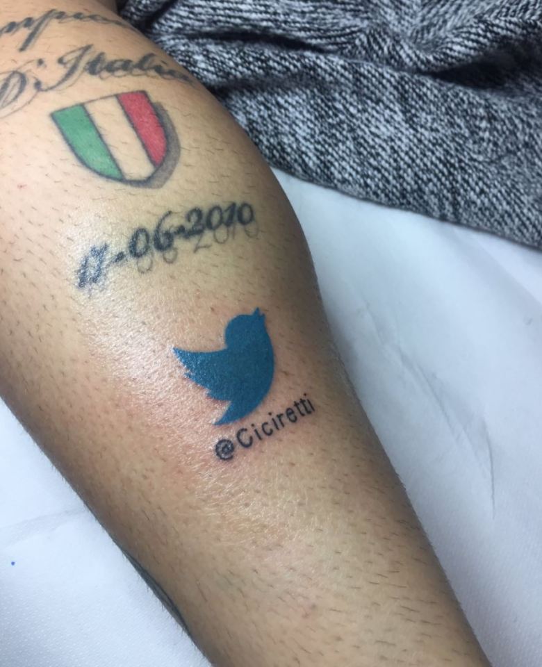  How will Amato Ciciretti's social media tattoo have aged by the time he's 50?