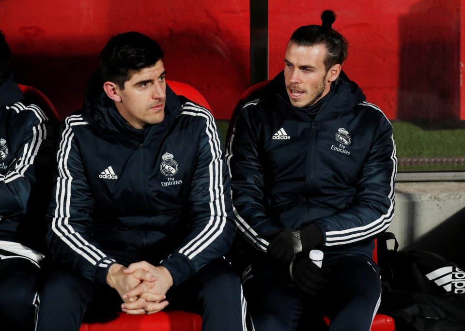 Gareth Bale, right, is reportedly furious with Thibaut Courtois over his recent comments