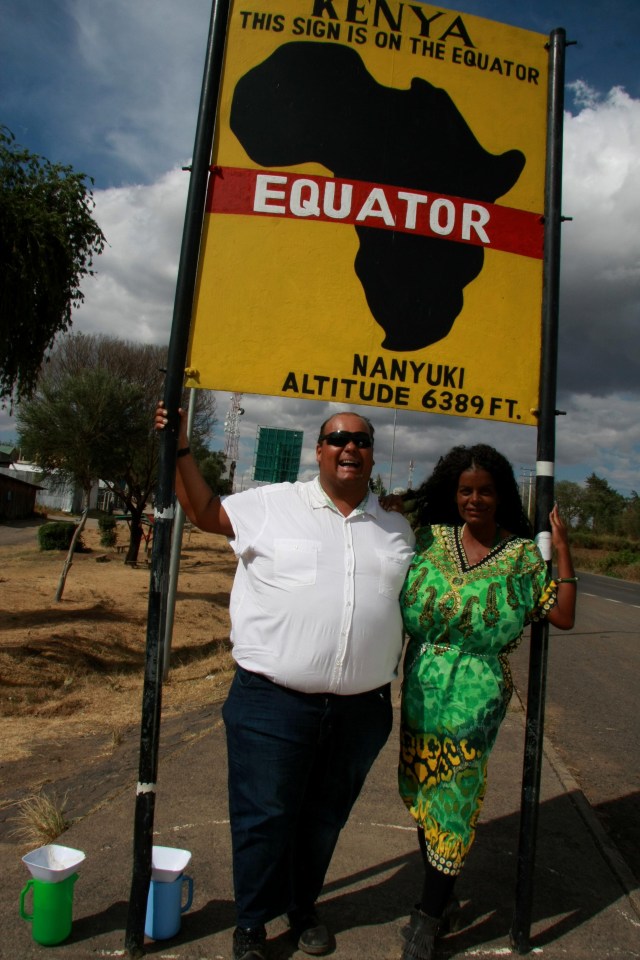 Michael with Martina, who says she likes the dry hot climate near the equator