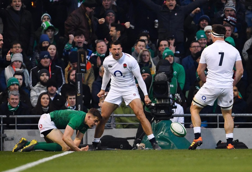 Jonny May scored England’s opening Six-Nations try in Dublin