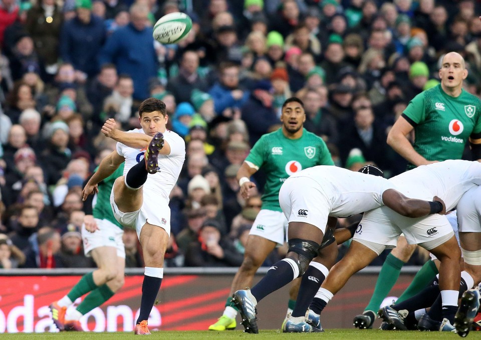 Ben Youngs kicks downfield during England’s win in Dublin