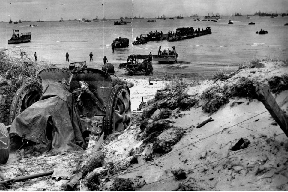  An abandoned German 47mm PAK anti-tank gun blocked a narrow gap at Les Dunes de Madeleine