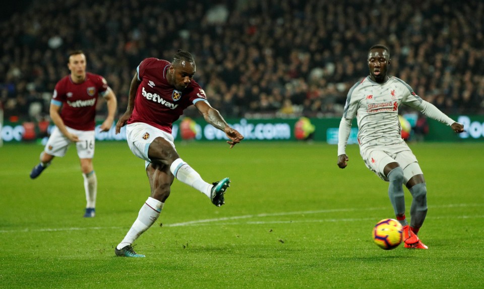 Michail Antonio fired in a low shot across goal for the equaliser