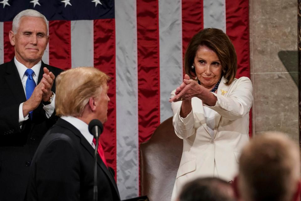  Pelosi seems to show her appreciation of the President's performance