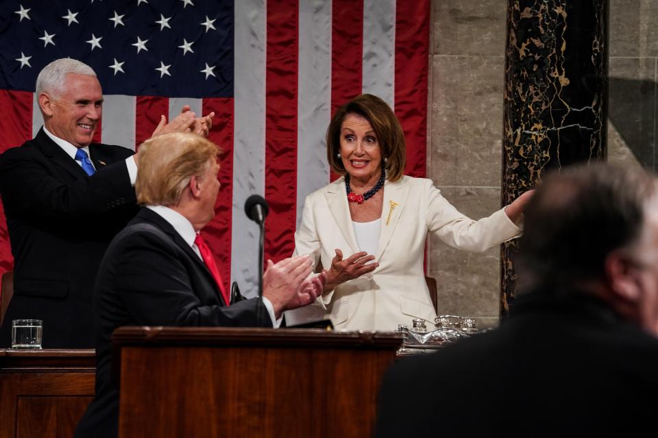  Trump, Pelosi and Pence seem surprised at the response the President received