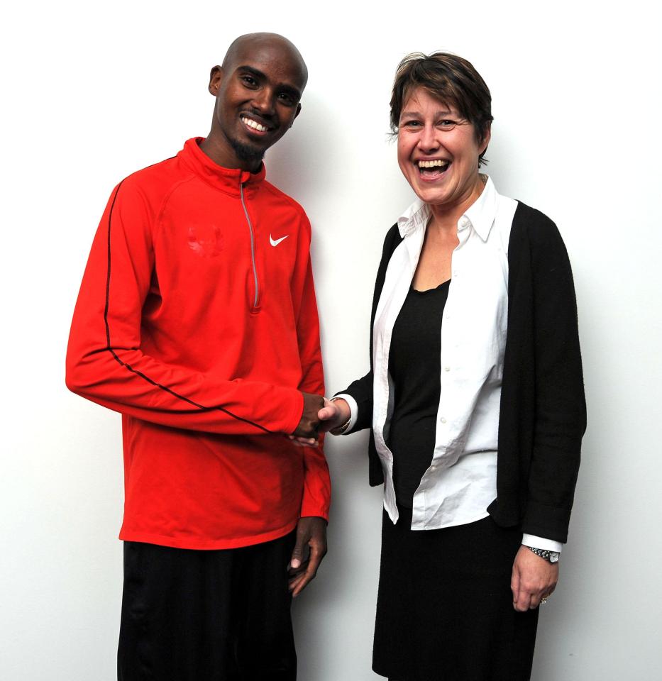 Vikki Orvice has died aged just 55 after a long battle with cancer, but she will be fondly remembered by top athletes she worked with throughout her career, such as Mo Farah, pictured here in 2012