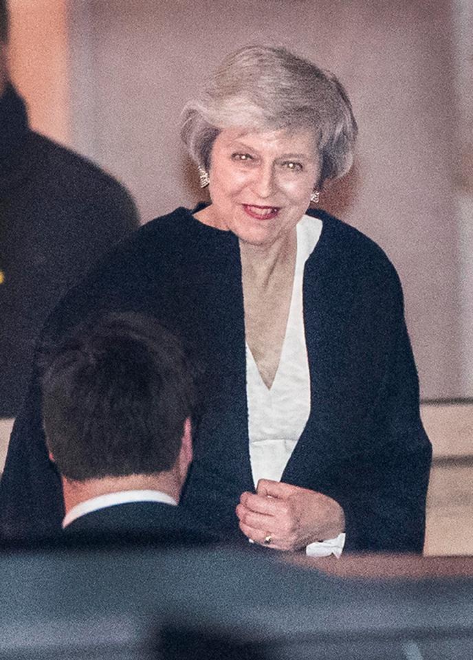  Theresa May pictured at the Tory party fundraiser after Brexit talks in Belfast