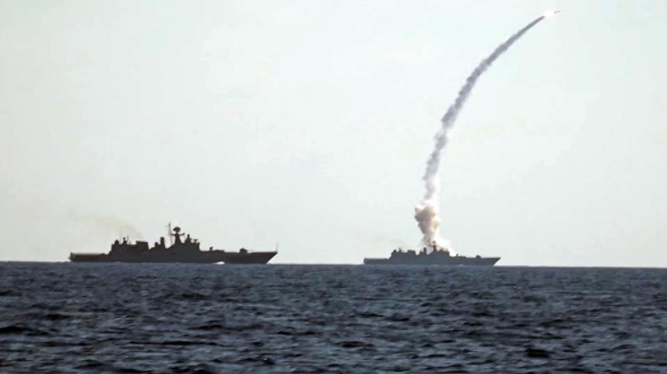  The Russian Navy launch cruise missiles in the Med at ISIS targets in Syria (file picture)