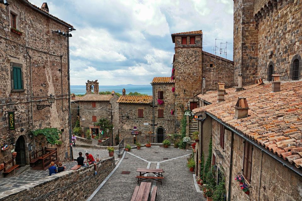 Bolensa has a number of squares showcasing the ancient stone architechture