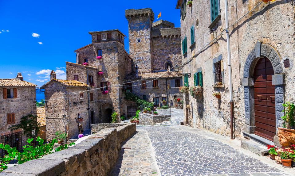 Typical Italian old winding roads thread their way through this ancient town