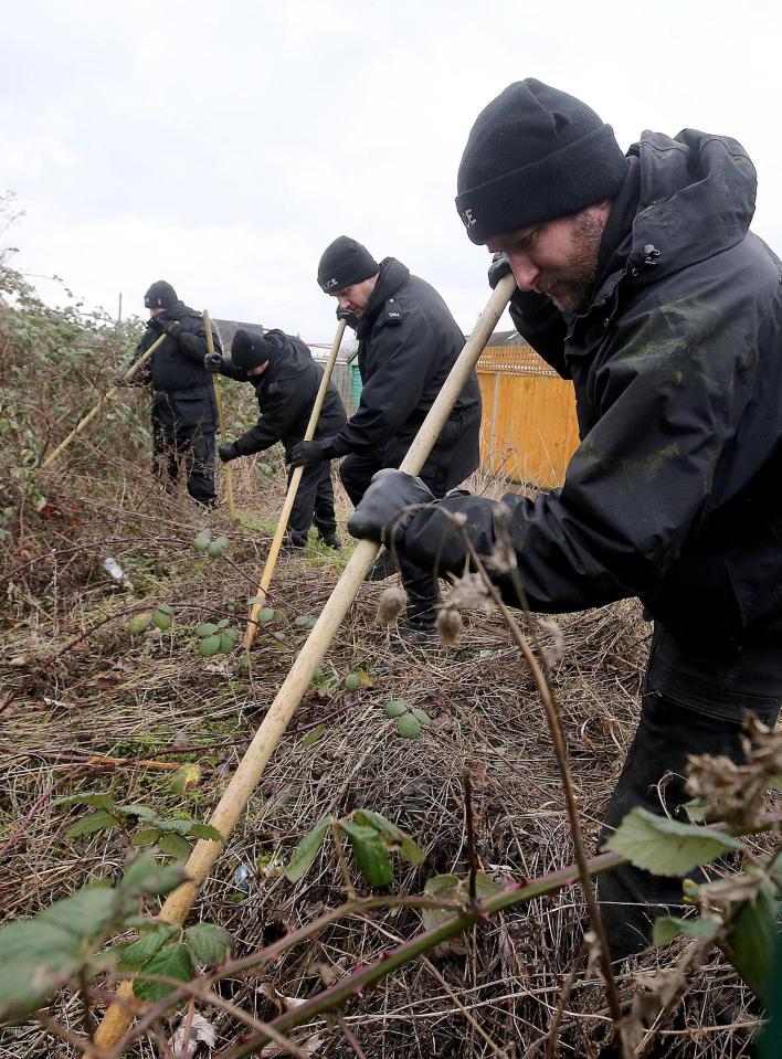  Cops today searched wasteland a mile away from Raglan Street