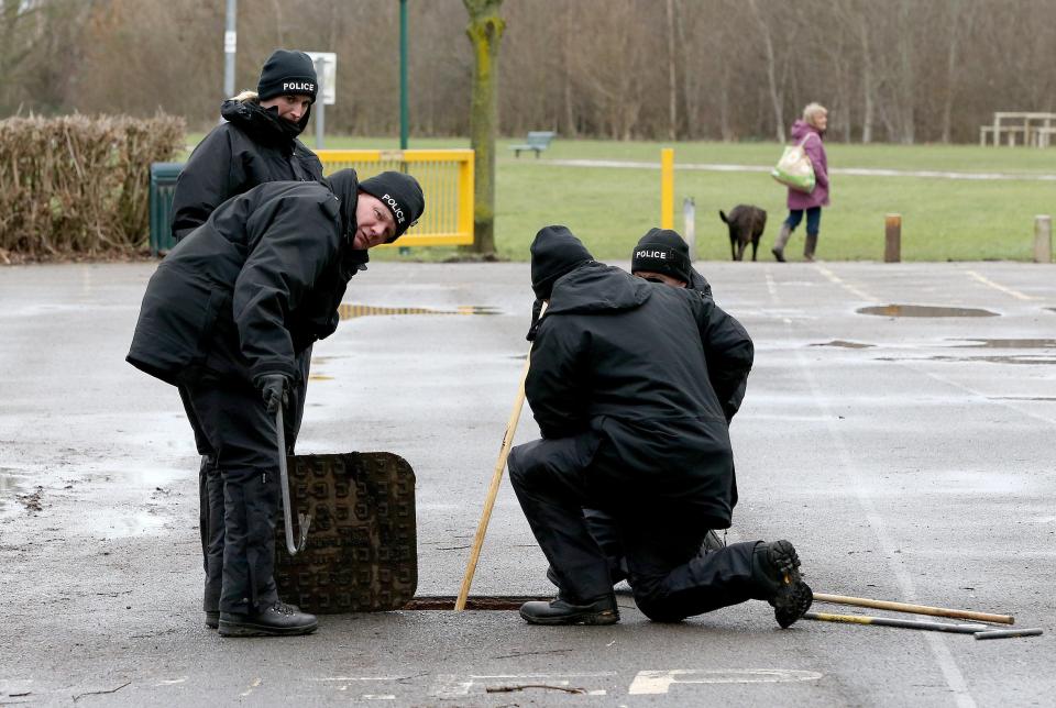  Officers also looked in drains on a playing field