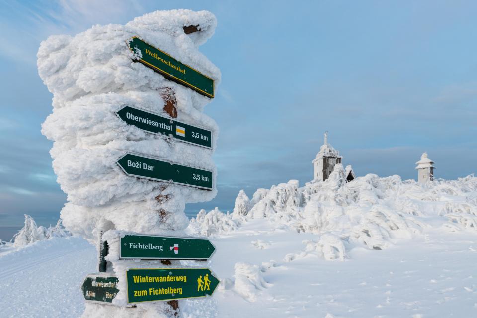  He trudged through the deep snow to get to the weather station