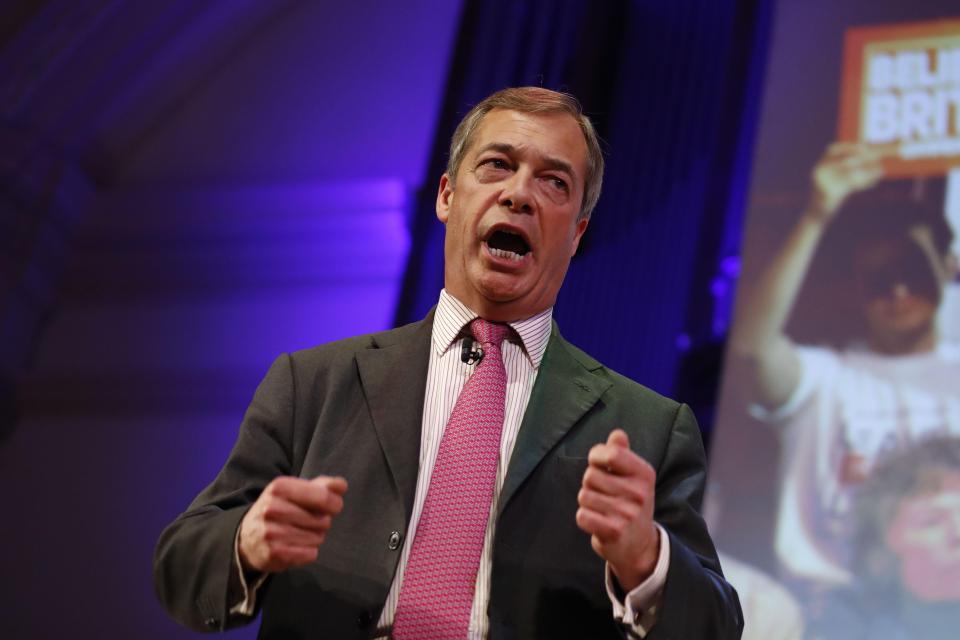  The Ukip leader says he'll stand for the Brexit Party if the UK is still in the EU at the time of May's European Elections