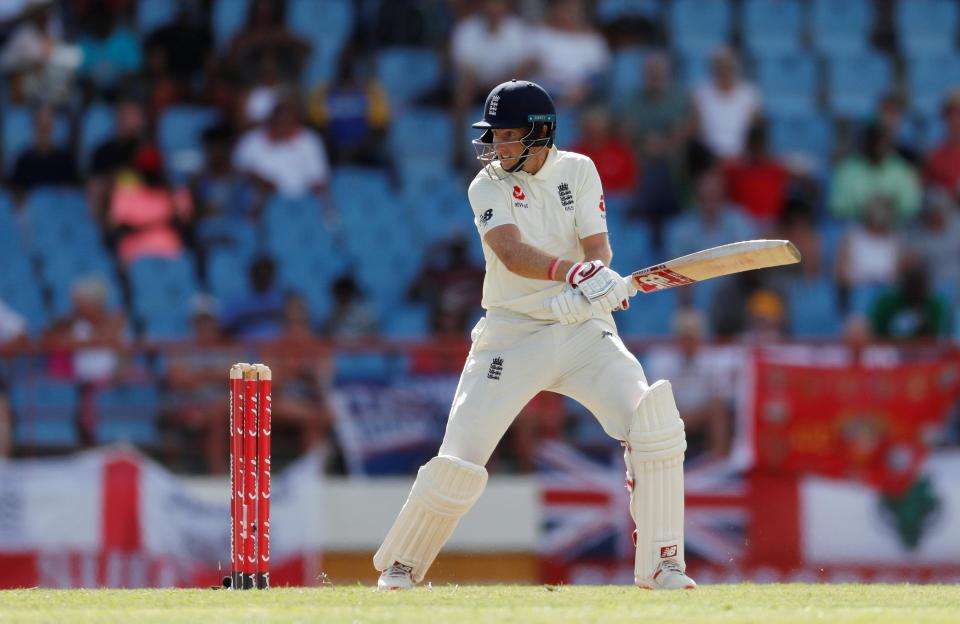  Joe Root loses his wicket to Alzarri Joseph