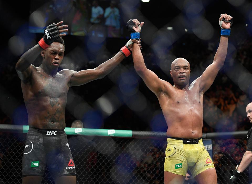  Adesanya beat UFC legend Silva on points in a highly entertaining main-event