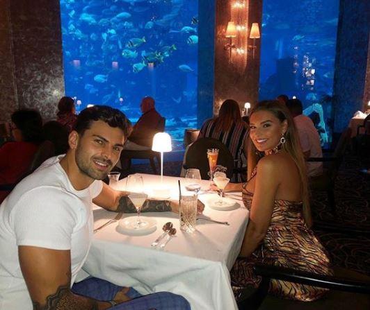 Adam and Zara on a date night in Dubai during their last holiday together