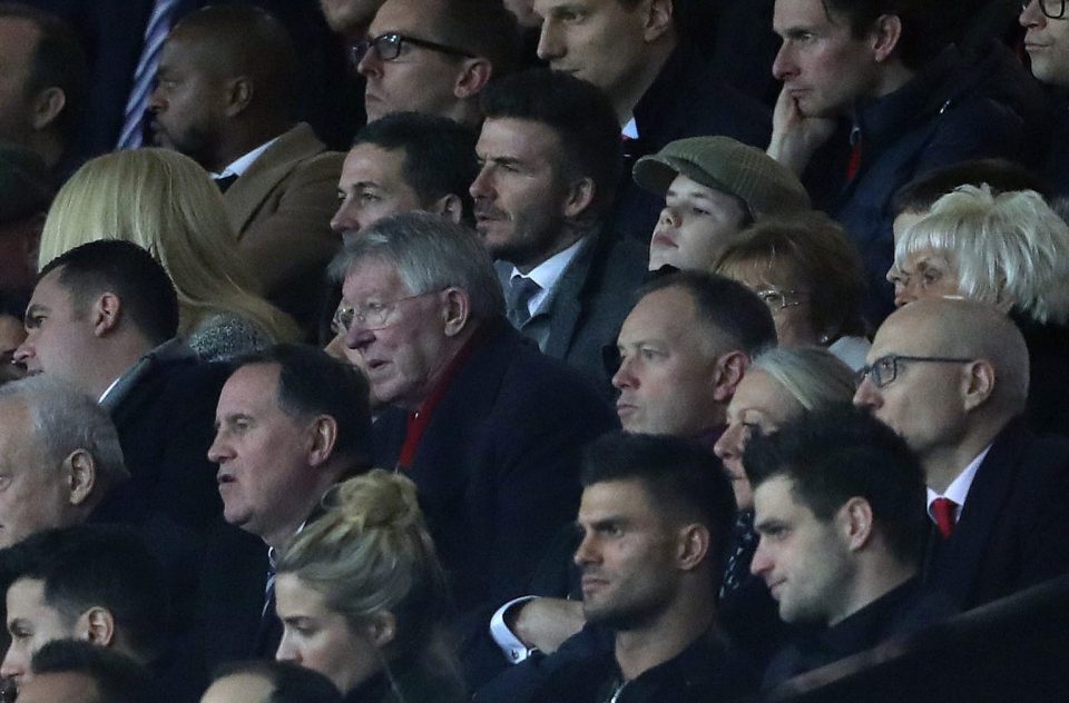 David Beckham and Sir Alex Ferguson were among the United greats in attendance