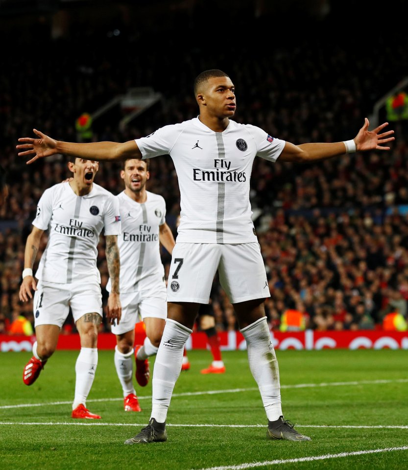 Kylian Mbappe raced clear for the second in front of the delirious away supporters