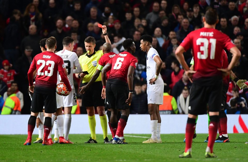 Paul Pogba is suspended for the second leg after he was sent off late on against PSG