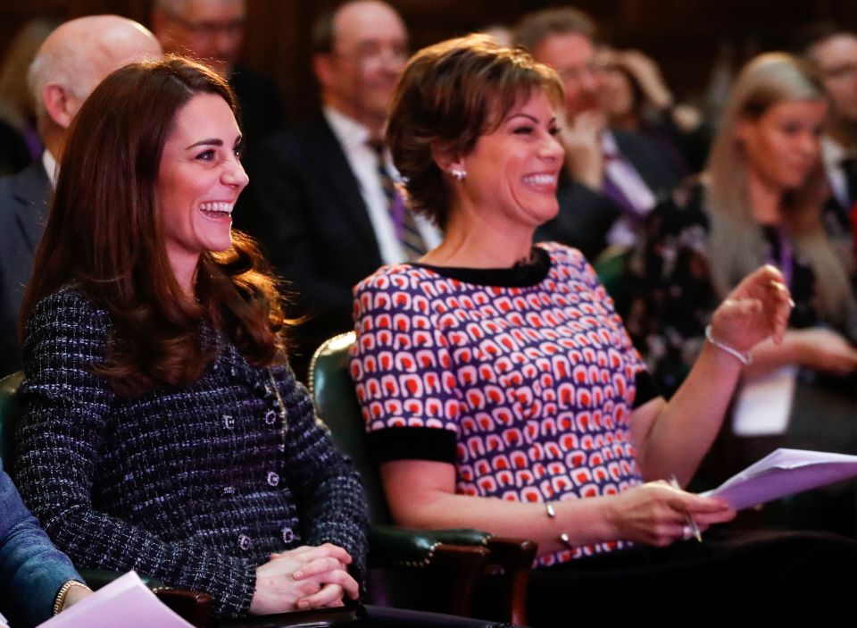 The duchess sits next to BBC presenter Kate Silverton 