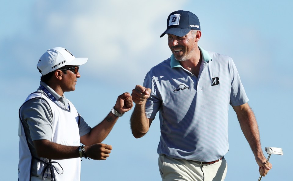  Matt Kuchar and David Ortiz celebrate during the Mayakoba Golf Classic where the golfer won more than £1million in prize money