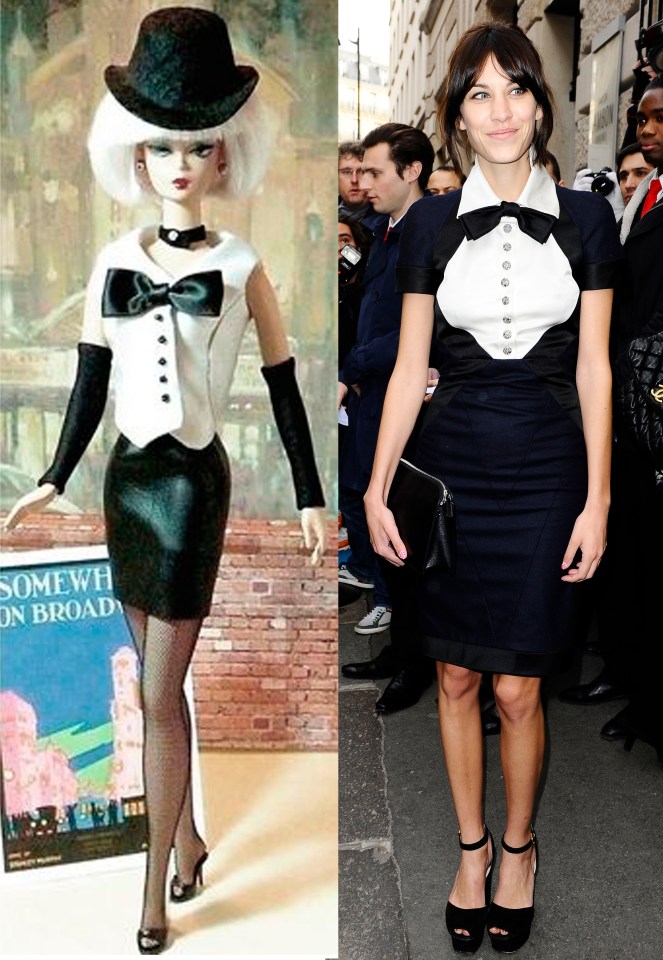 Question: which of these is the model? Answer: Both – Barbie and Alexa Chung are monochrome magic