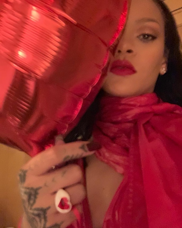  Rihanna was also at the party, sharing a pic of herself wearing a pink love heart ring in honour of her pal's unique jewellery