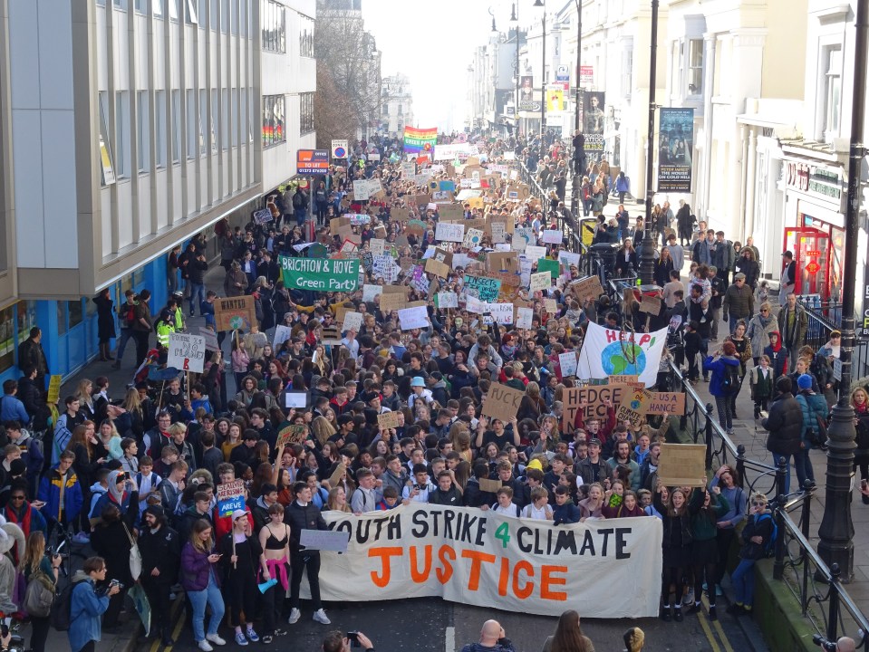  The rallies blocked roads in major cities across UK including Brighton