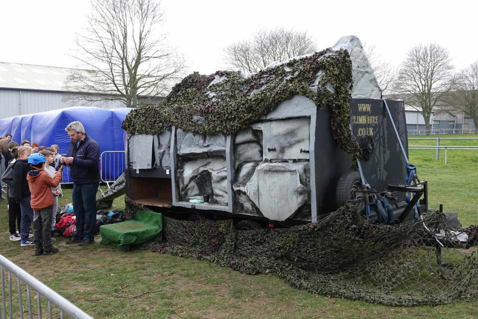  The 'cave experience' turned out to simply be a tunnel through a trailer with a slide attached to it