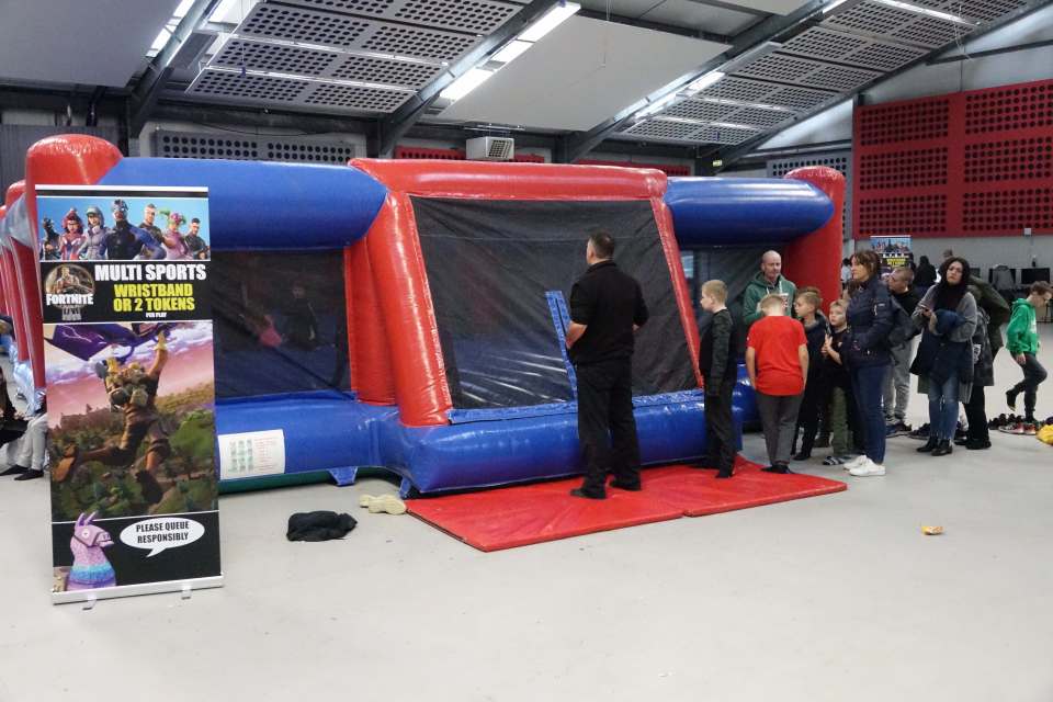  The much-criticised event also had a bouncy castle