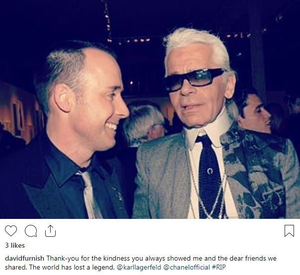  David Furnish said the world had lost a 'legend'