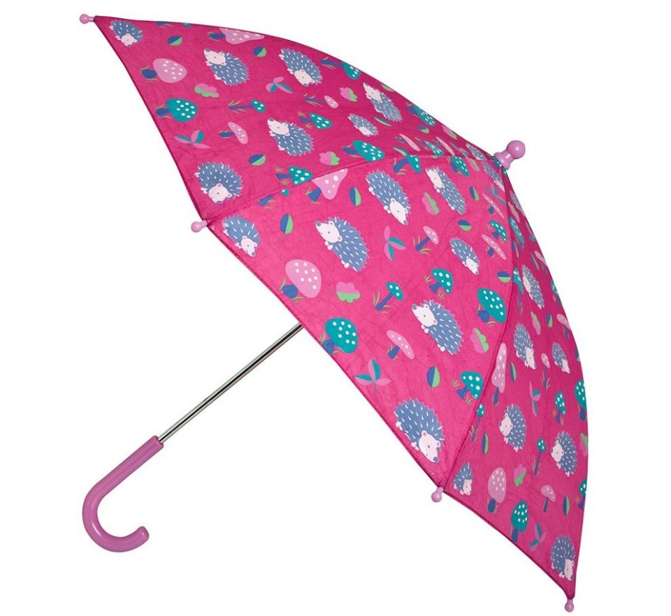  When the umbrella gets wet the material changes colour