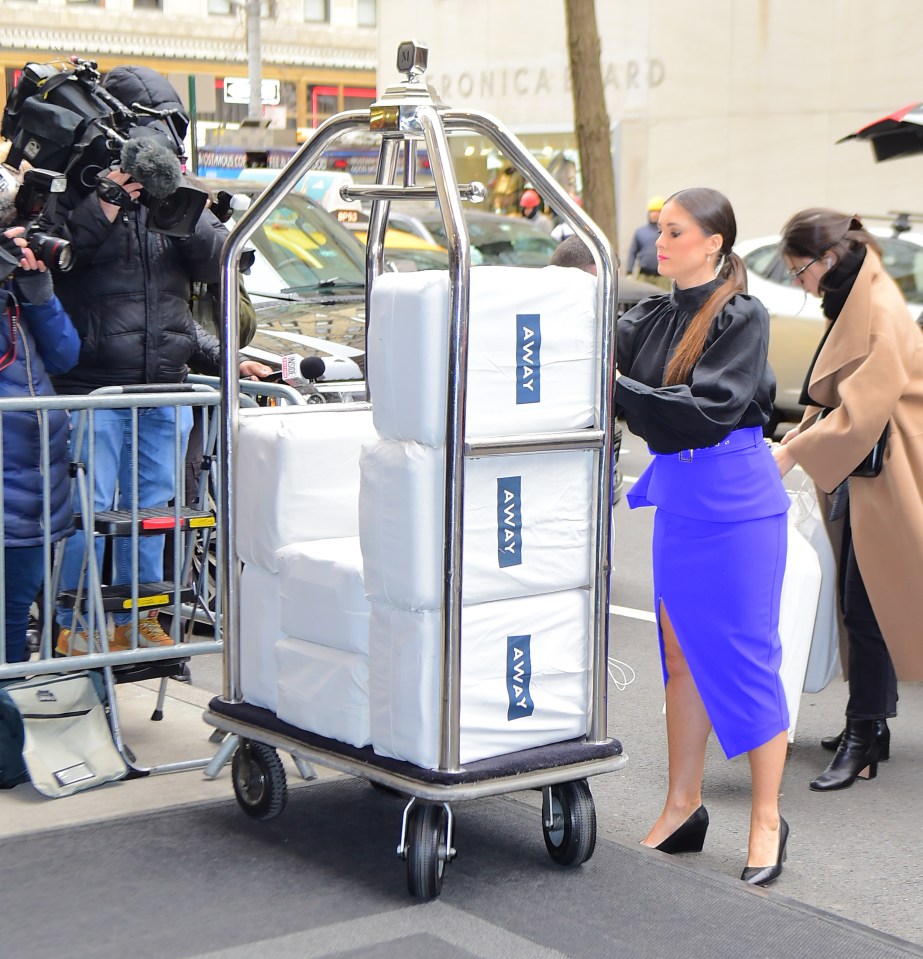  There was no attempt to be discreet about her baby shower - these £230-a-pop luxury suitcases were party favours for those on the guestlist