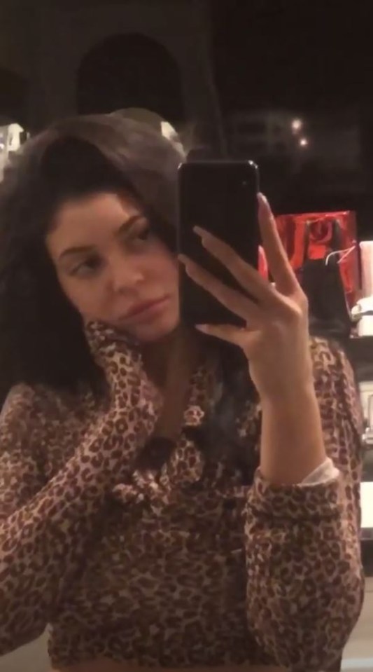 Kylie Jenner looked miserable as she wished her Instagram followers “goodnight” from inside her sprawling mansion