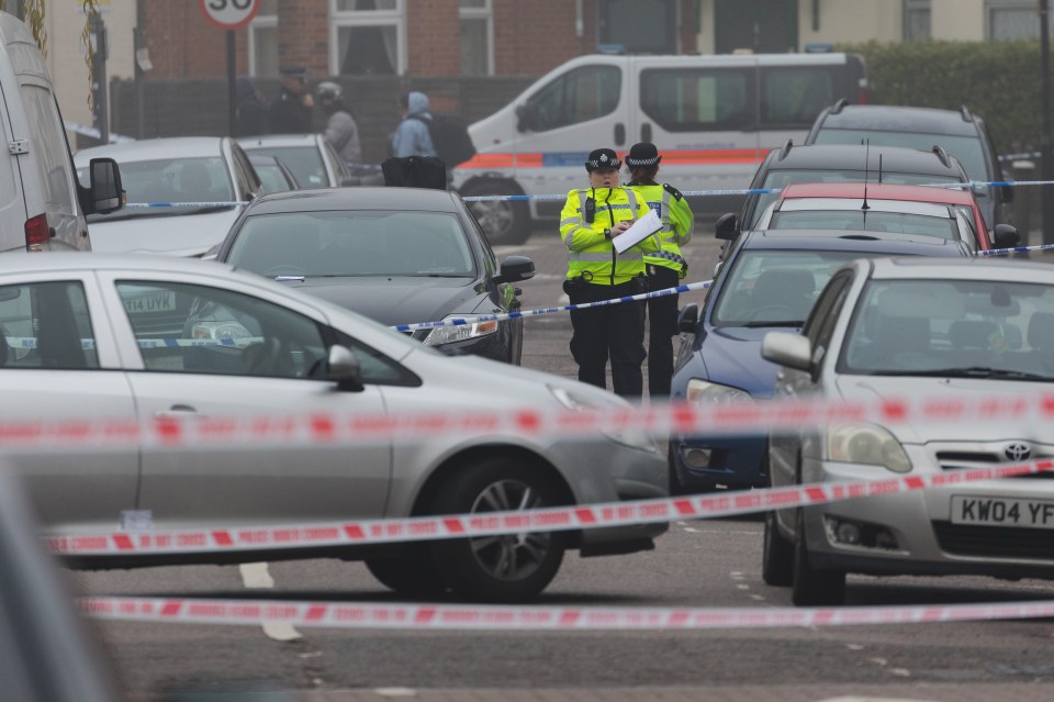 A car was damaged in a street brawl as two young men were shot and stabbed in Wood Green