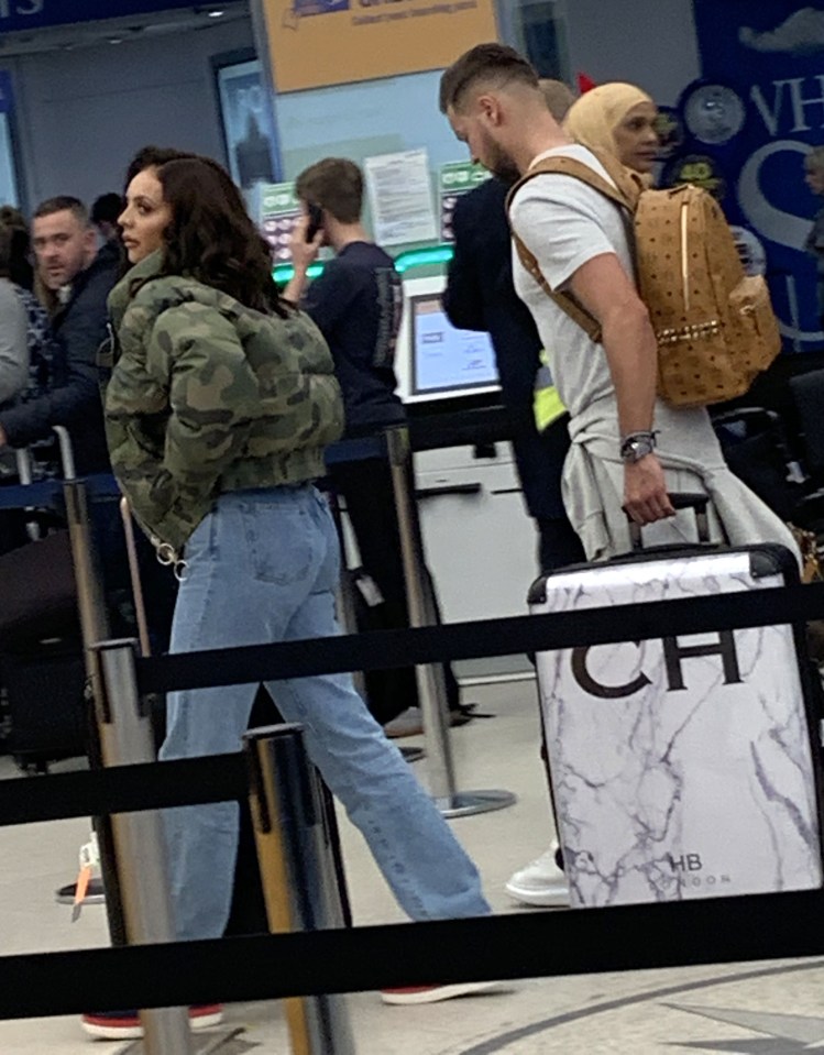 Jesy Nelson and Chris Hughes were seen at London City Airport on Friday – but their flight was cancelled