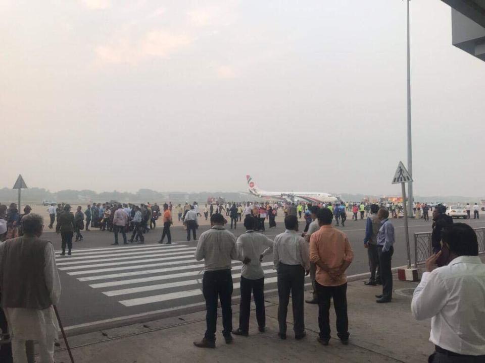  A flight attendant is feared to have been shot in the on-board melee, which took place at 17:15 local time