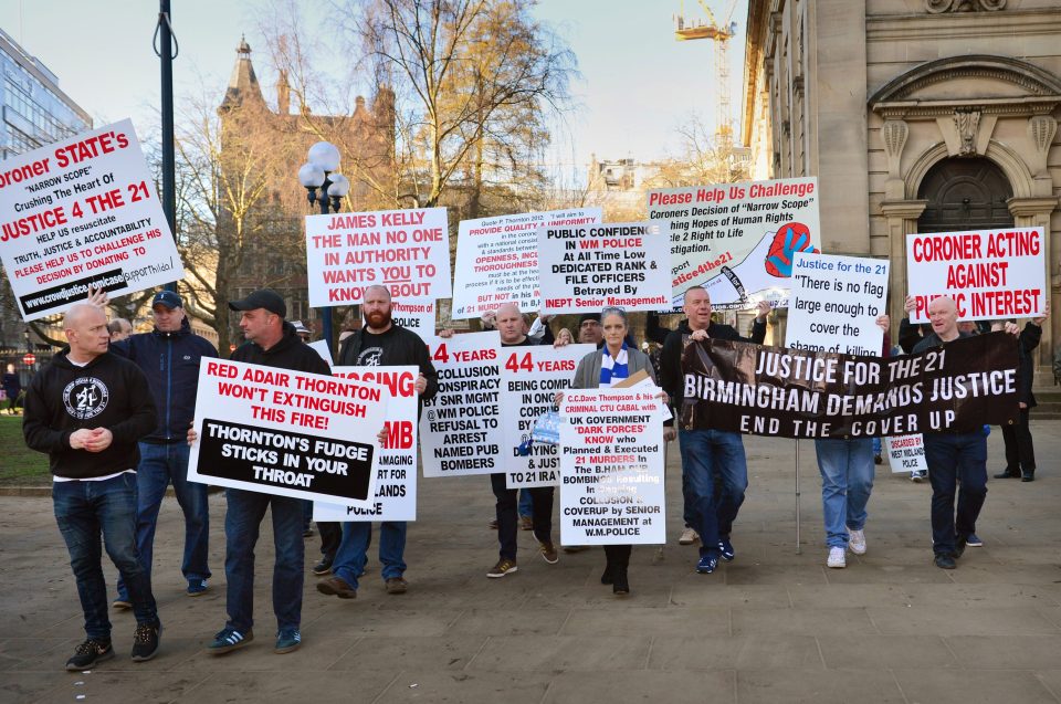  Relatives campaign for justice on the first day of the reopened inquest into the 1974 Birmingham bombings