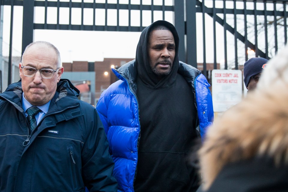  R Kelly was released from jail on Monday, pictured with his lawyer