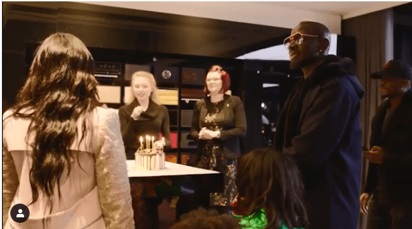 The 29-year-old then enjoys some birthday cake with his children and partner