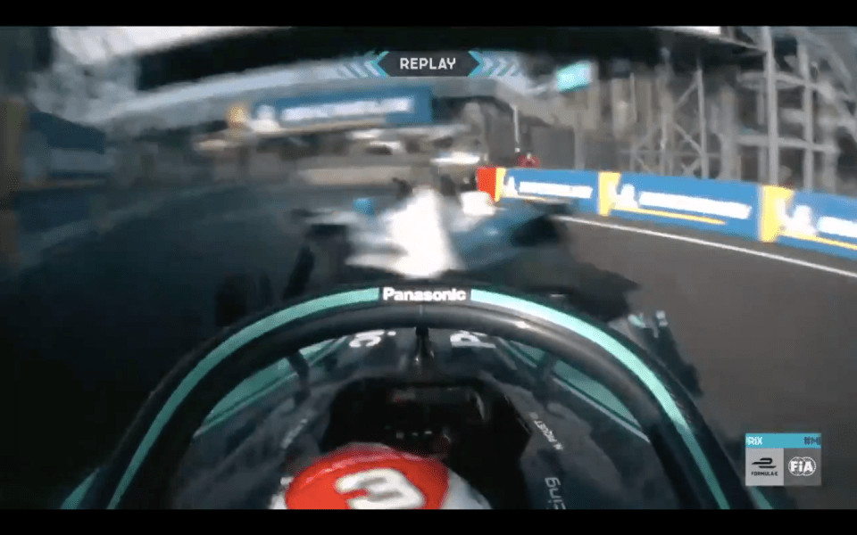  Piquet Jr then clipped Alex Sims as he landed back on the track