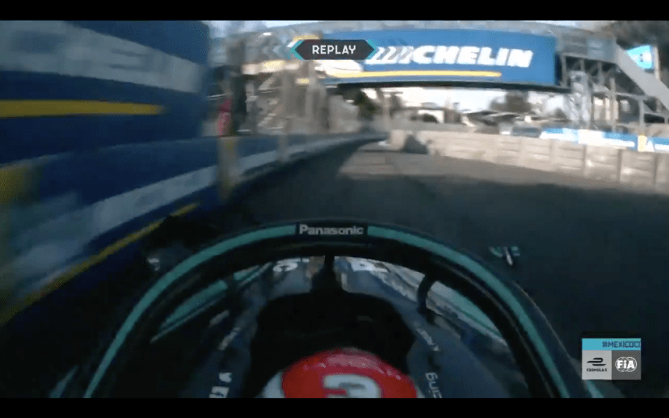  Vergne then bounced and skidded into the barriers