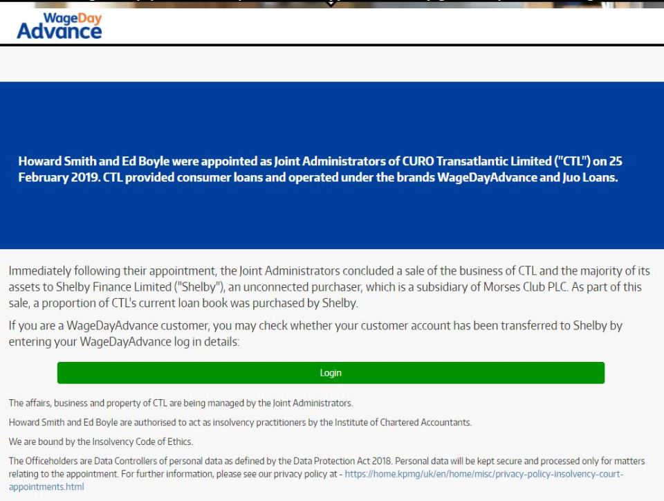  WageDayAdvance has gone bust leaving customers in limbo over loans