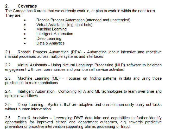 DWP staff are opening talks with artificial intelligence and robotic experts