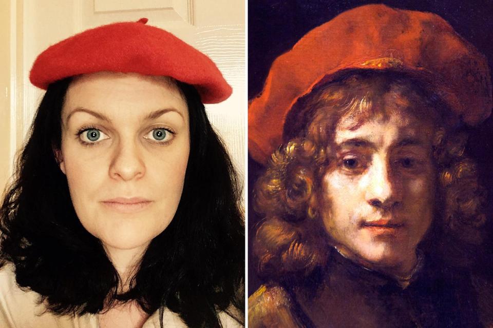  Siobhan Jones recreated the famous painting with a red beret of her own