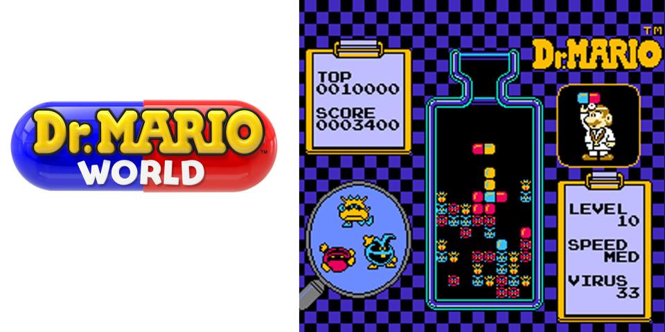  The logo for the new game (left), and how the Nintendo Entertainment System original looked